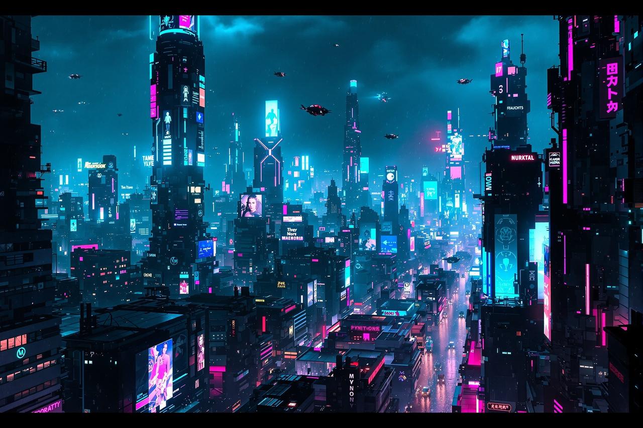 可乐影视 - 赛博朋克城市夜景